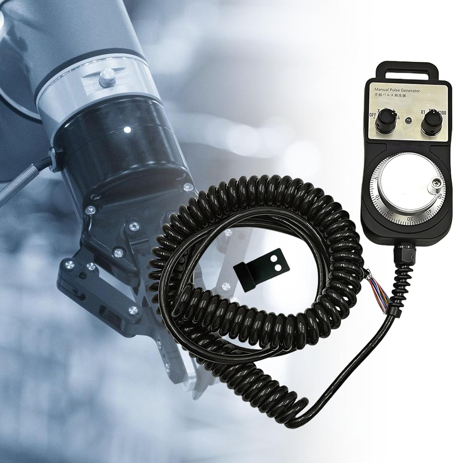 Uqezagpa 4/6軸電子ハンドホイール5V手動パルスジェネレータ、緊急停止スイッチ付き、高絶縁強度、機械用