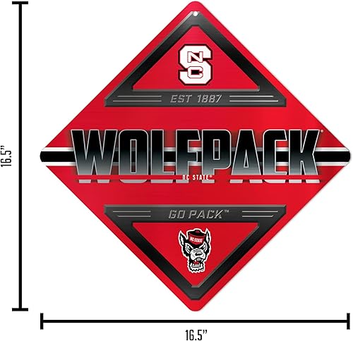 Miniatura 107 de Rico Industries NCAA - Letrero de metal estándar de 16.5 x 16.5 pulgadas, decoración del hogar, dormitorio, oficina, cueva de hombre