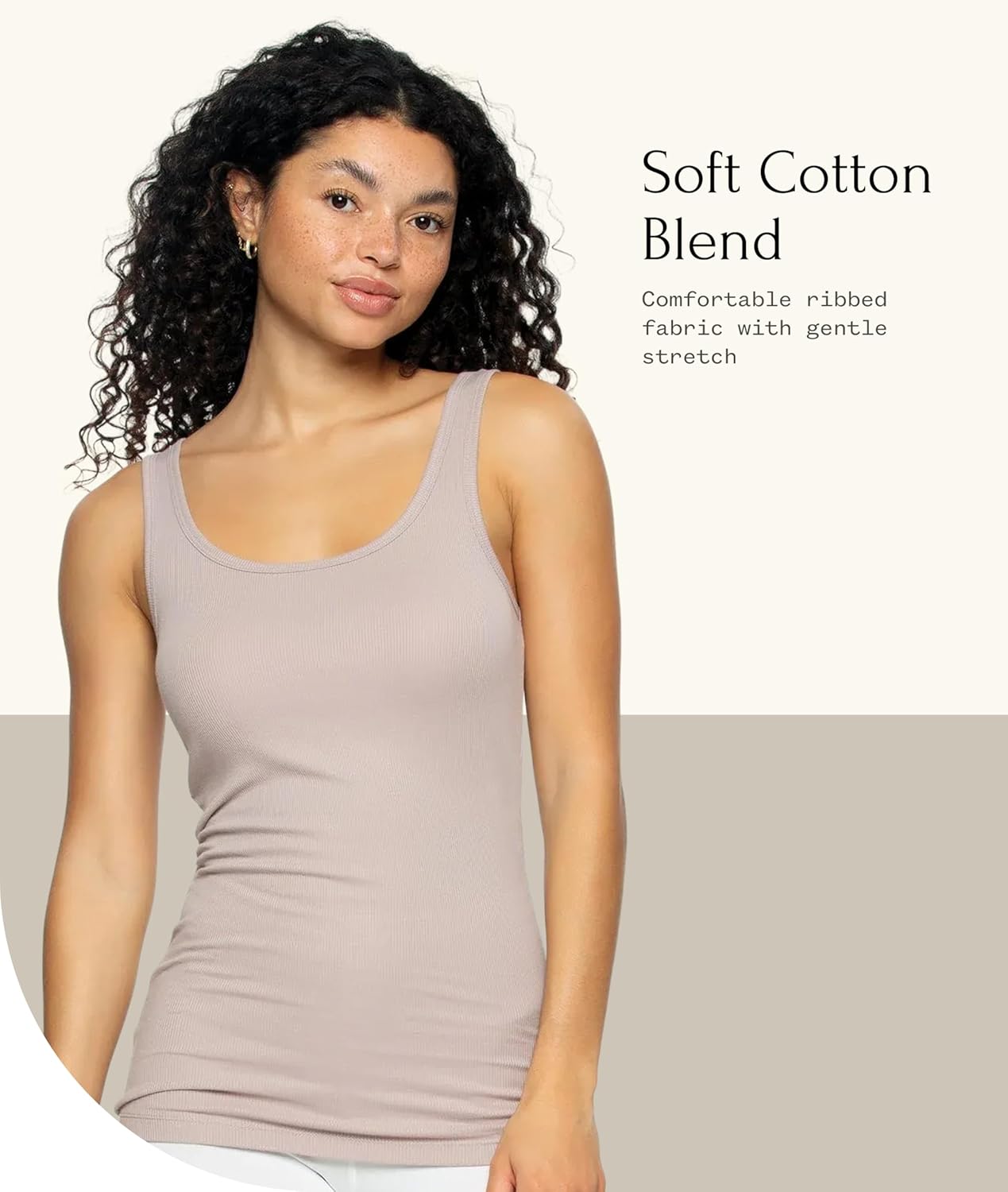Felina Cotton Ribbed Tank Top - Class Tank Top for Women, Workout Tank Top for Women (Color Options Available) - Image 2