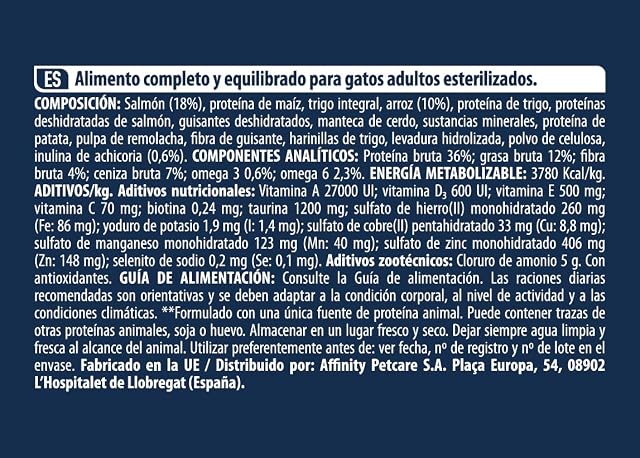 Foto 3 de 5 de Advance - Pienso para gatos adultos Advance Sterilized Sensitive salmón y cebada