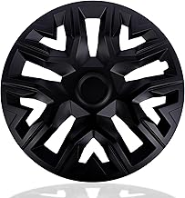 NRM The Best Black Matt Hub Caps 16 Inch for Steel Rims | 16 Inch Wheel Trims Set of 4 Matte Black