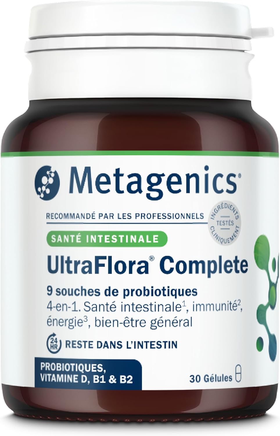 Metagenics UltraFlora Complete – Gut Health, General Wellness, Immune Support – Vitamin D, Probiotics – 30 Softgels
