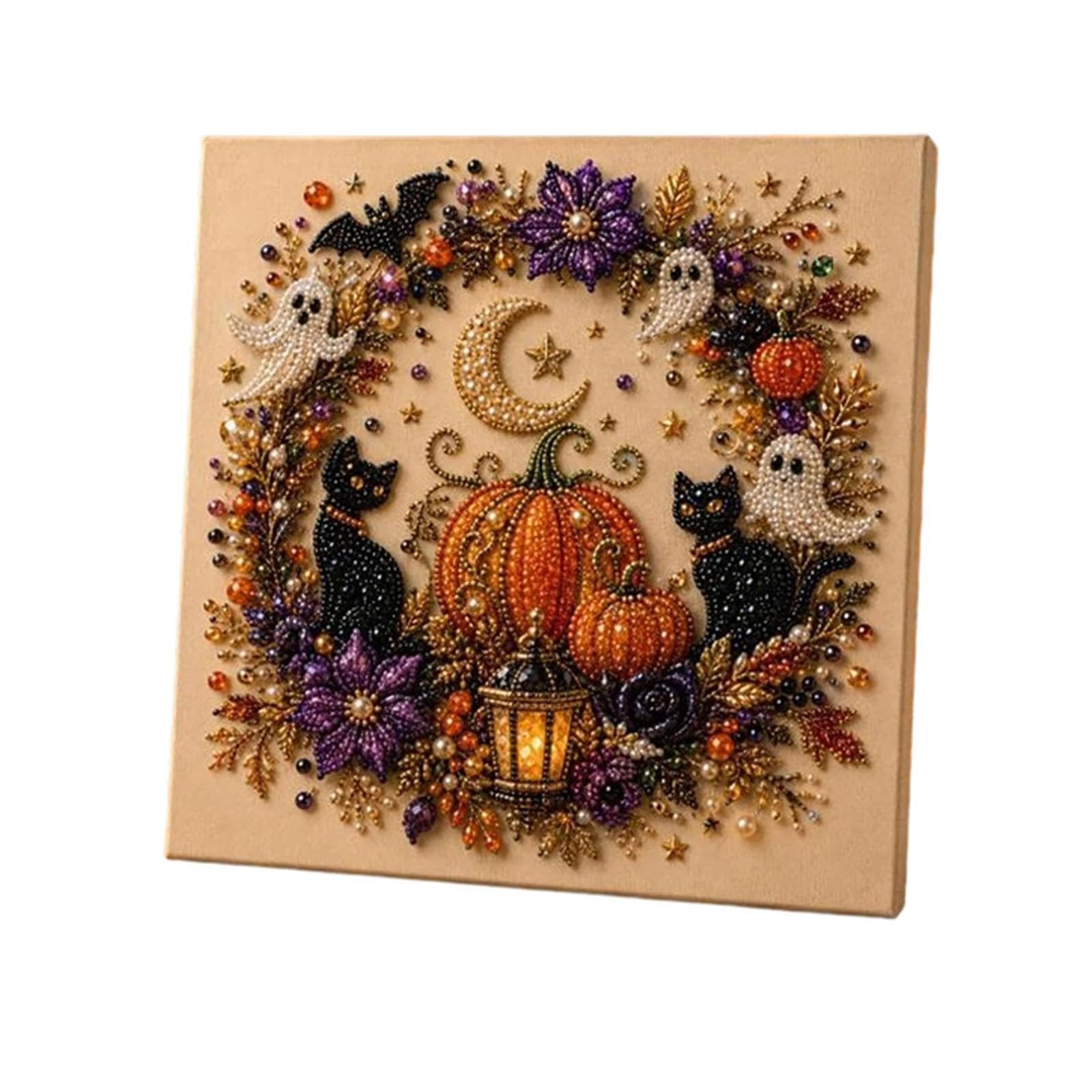 Halloween Ghost Pearl Art DIY Kit, Halloween DIY Pearl Art 3D Cute Ghost Design Festive, Pearl Painting Crafts for Adults, Beginner DIY Seasonal Party Gift (C)