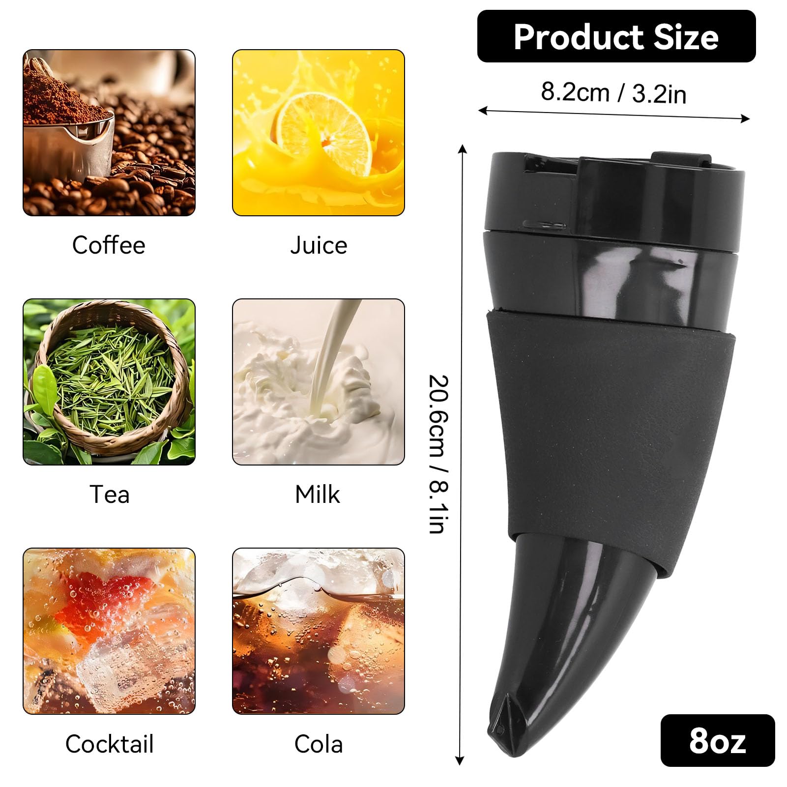 Tasse à café en acier inoxydable avec cornes de chèvre - 230 ml - Bouteille d'eau avec corde - Blanc Tasse à café en acier inoxydable avec cornes de chèvre - 230 ml - Bouteille d'eau avec corde - Blanc
