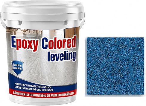 Epoxy Colored Sand Floor Paint,High-Gloss Marble Finish Blue2, 176.4 Oz