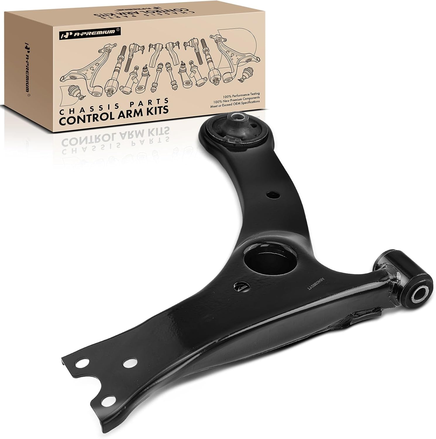 A-Premium Front Right Lower Control Arm, with Bushing, Compatible with Toyota Corolla 2003-2013, Matrix 2003-2008, Celica 2000-2005, Pontiac Vibe 2003-2008