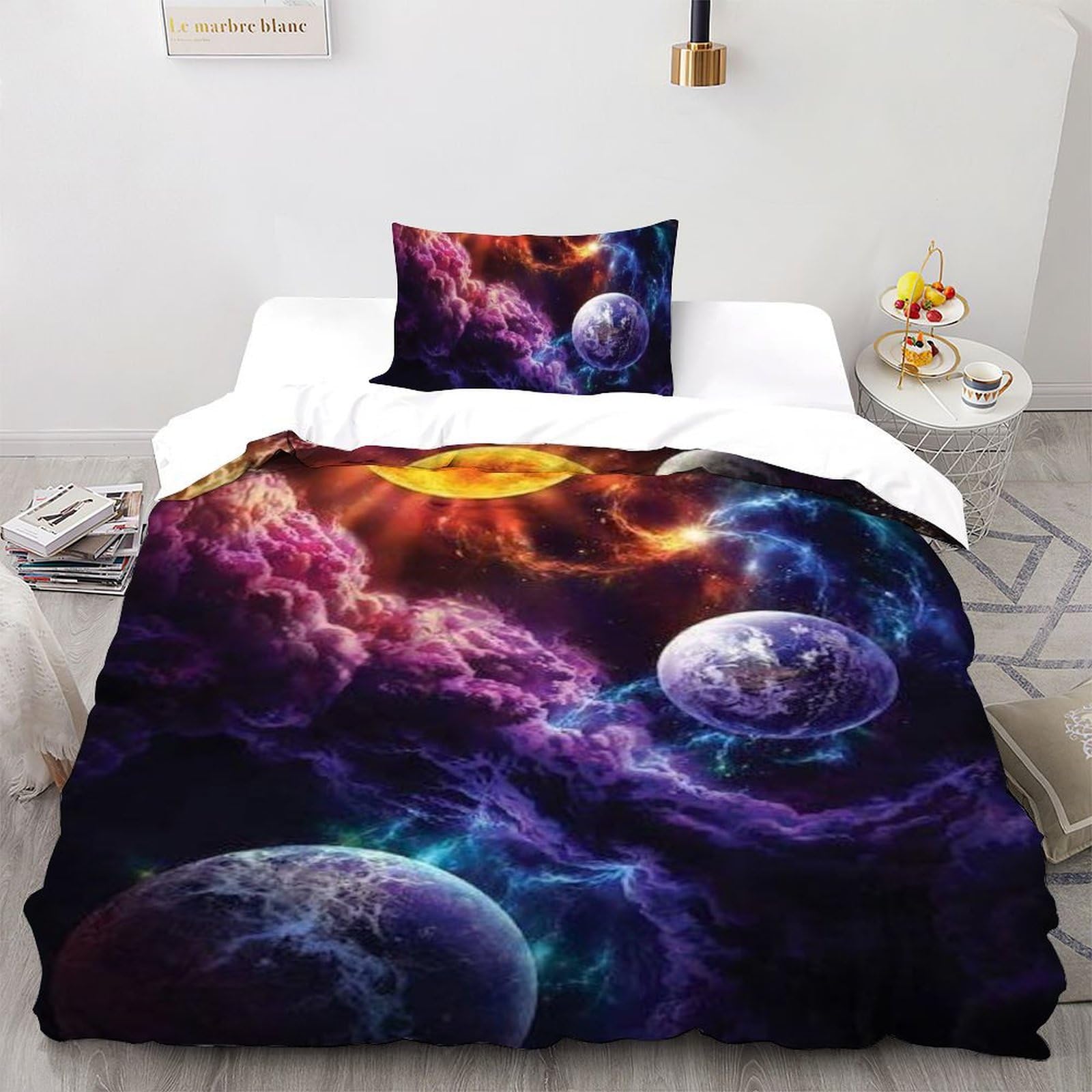 Housse de couette single Dimanche Literie microfibre fermeture éclair fille 135x200