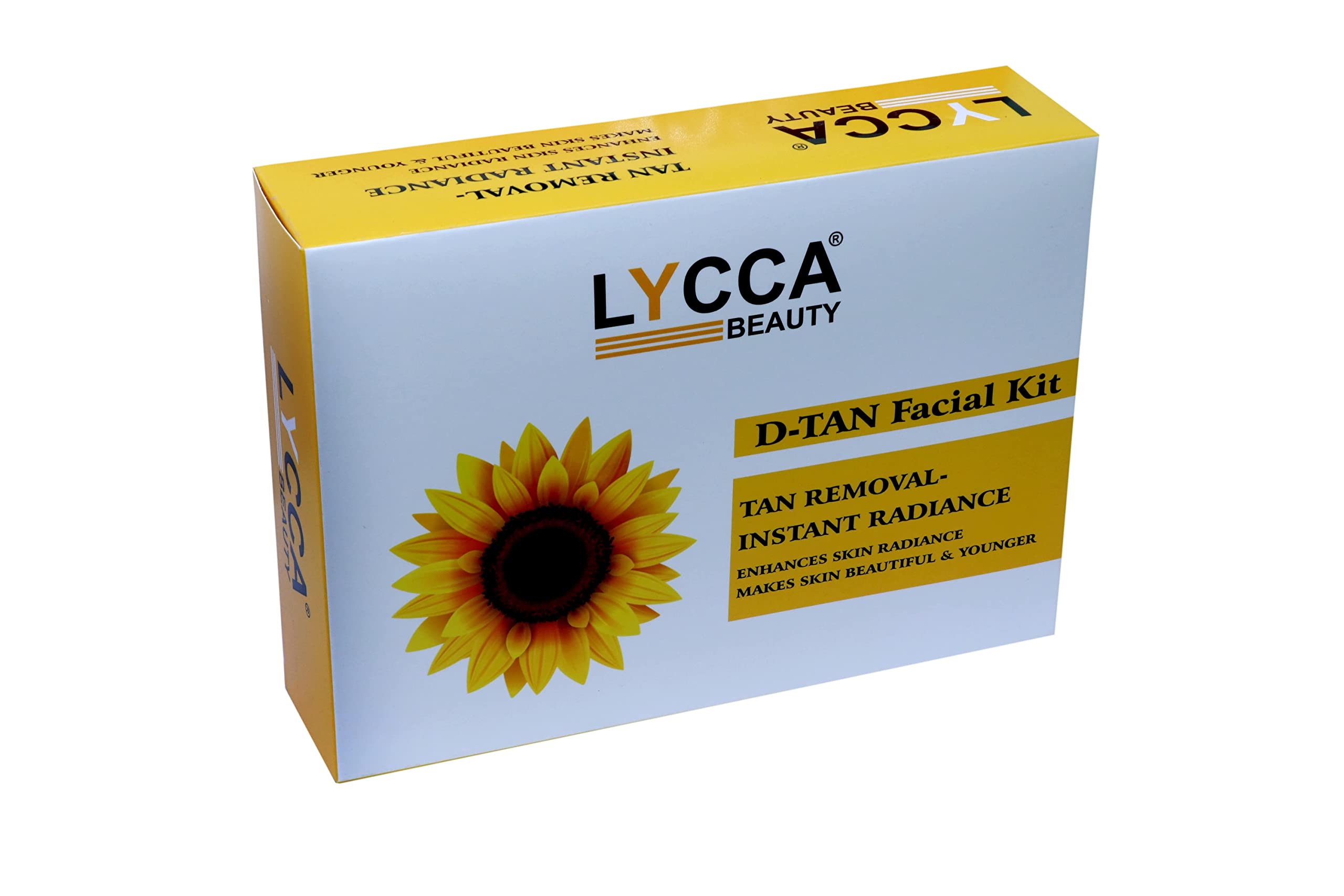 Lycca D-Tan Facial Kit Tan Removal Instant Radiance Easy for used Glow skin (260gm)