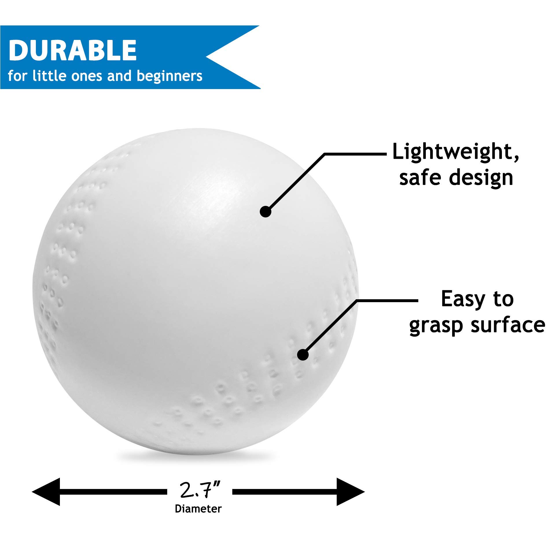 Pelotas de béisbol de repuesto para niños pequeños y pequeños para Little Tikes Triple Splash T-Ball y Splash Hit Tennis | Pelotas de plástico perfectas para práctica de tee-ball | Paquete de 6 2