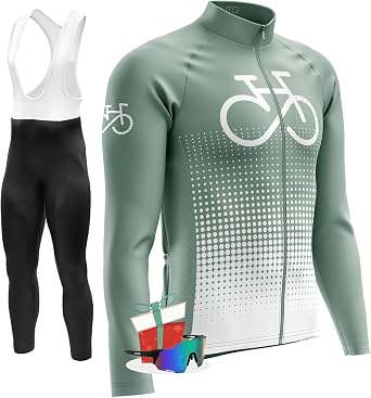 Mens Winter Cycling Jersey Sets,Long Sleeve Fleece Thermal Bike Jacket,Cold Weather,Full zip Biking Bicycle Shirt TypB-14,4XL