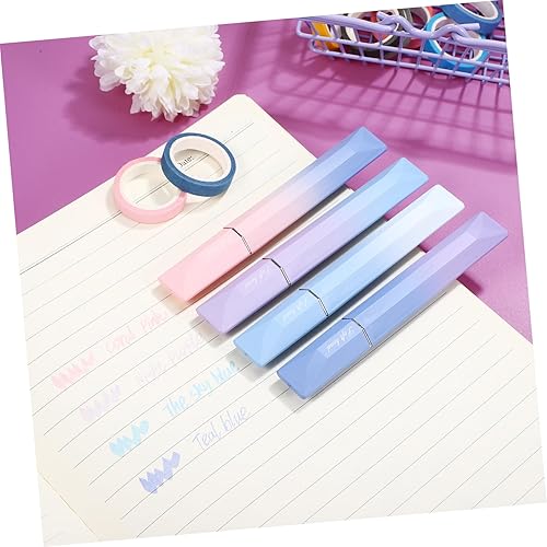 Miniatura 9 de 4 resaltadores pastel con punta de cincel, resaltadores de visibilidad transparente para oficina y escuela, diseño sin sangrado para profesores y