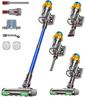 Akku Staubsauger, 50KPA/600W/70Mins Staubsauger Kabellos mit Selbststehend, 1,8L Großer Staubbecher, Anti-Tangle-Bürste, 8-stufiges Filtersystem Grünes Licht für Hartböden Teppiche Tierhaare - Amazon product rated Grade A