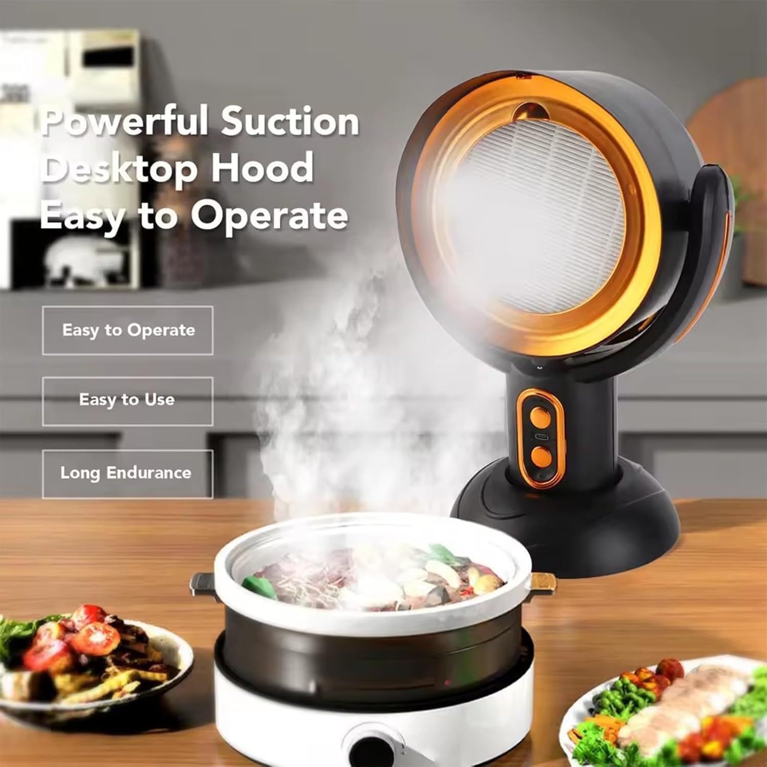 Smoke Buddy – Smoke Purifier for Smoking Indoors, Portable Rechargeable Smoke Fan for Smoking Indoors with Removable Washable Filter – Eliminates Smoke & Odors for BBQ & Hot Pot (purple,rechargeable)
