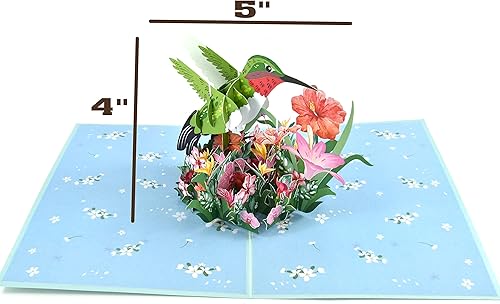 Miniatura 3 de Tarjeta desplegable de colibrí, tarjeta de cumpleaños, tarjeta del día de la madre, tarjeta de verano, pensando en ti, amantes de los pájaros