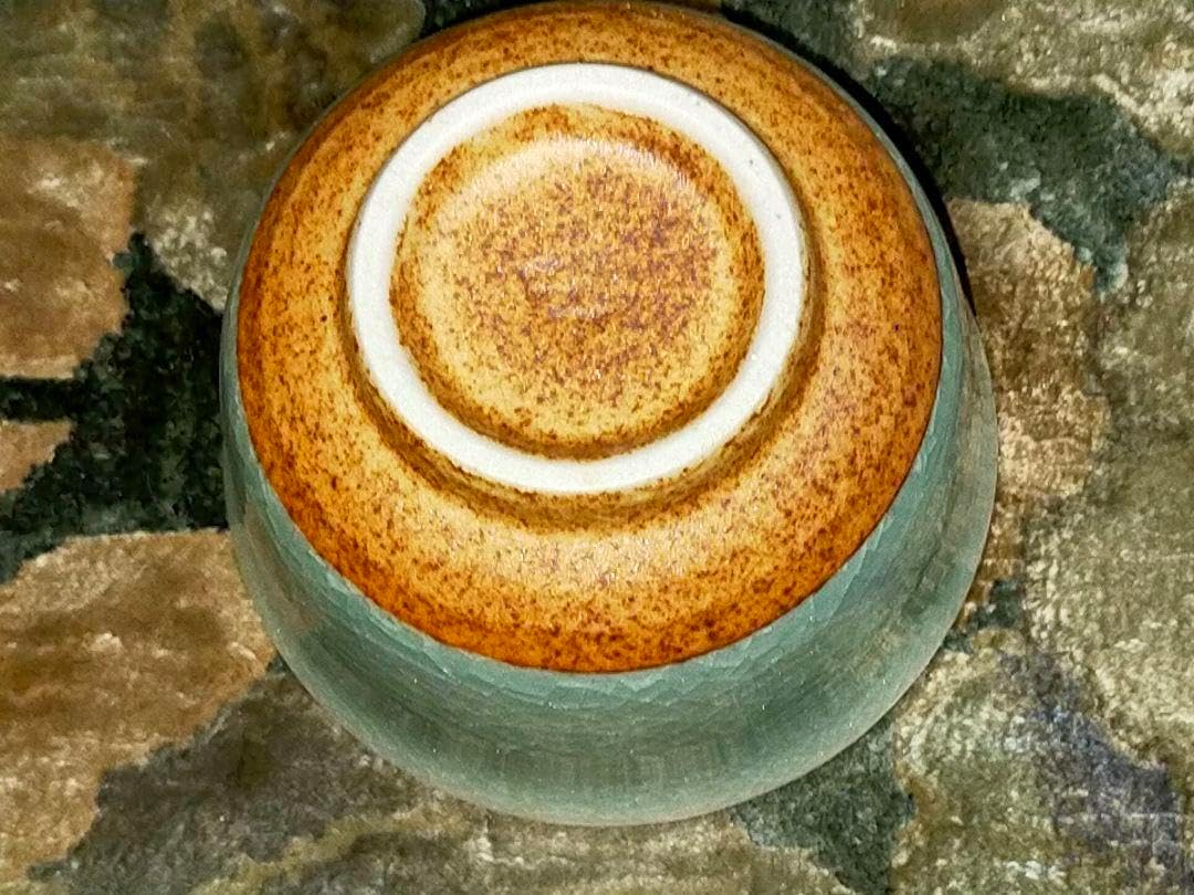 青磁 結晶釉 菓子鉢 湯飲み 湯呑み セット 菓子器 骨董 古玩