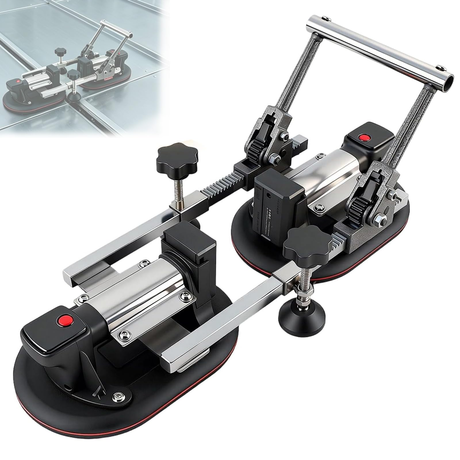 ksxnkhk Professional Seamless Seam Setter with Vacuum Suctions Cups, Adjustable Mechanism and Antislip Rubber Countertops Installation Tool, for Quartz Slabs, Granite, Stone, Marble