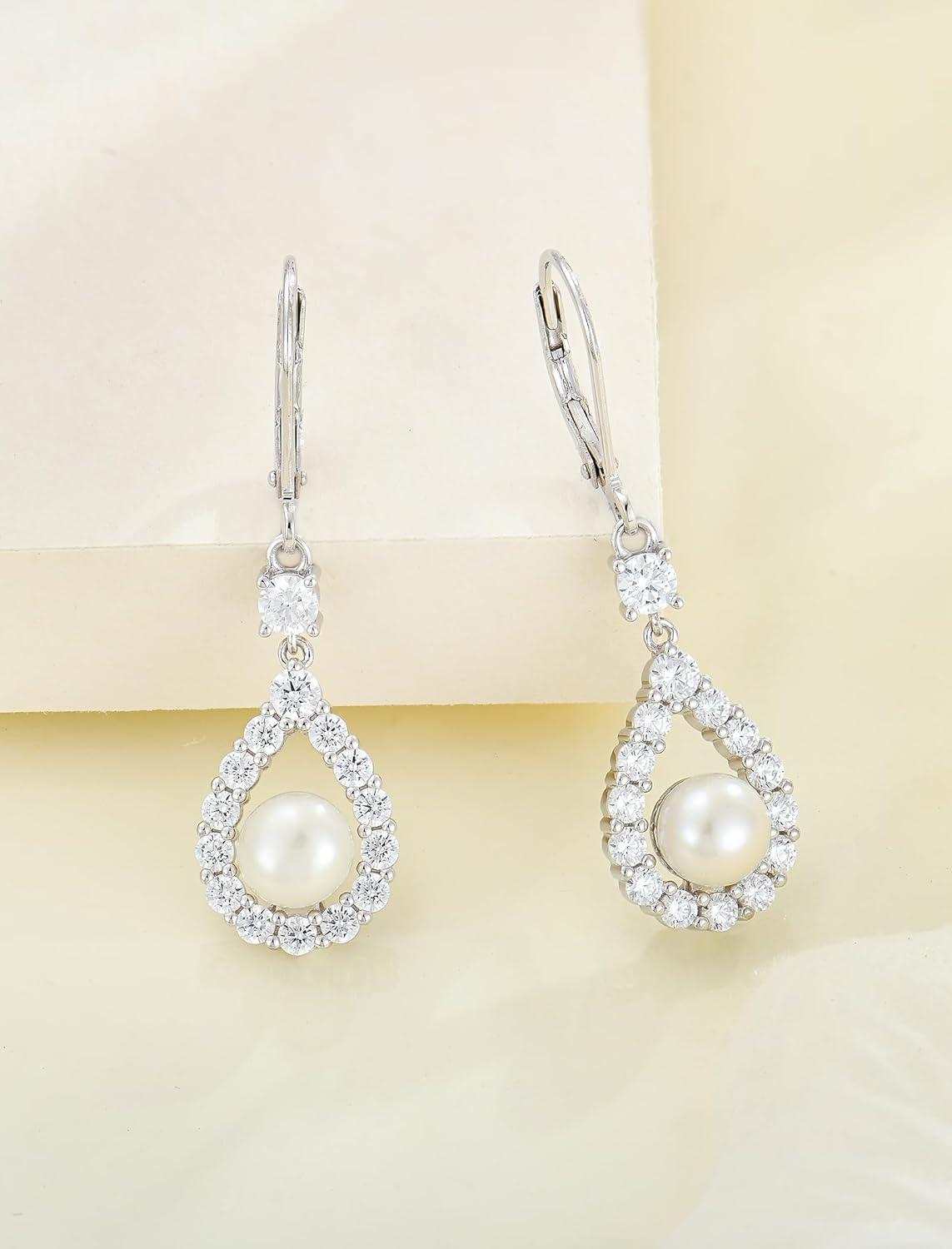 Starchenie Freshwater Cultured Pearl Dangle Earrings for Women 925 Sterling Silver Cubic Zirconia Jewelry - Image 4