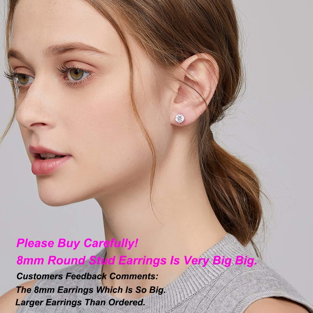 Gold Earrings for Women Gold Stud Earrings for Men Silver Studs Hypoallergenic 5mm, D: Round-gold - Image 4