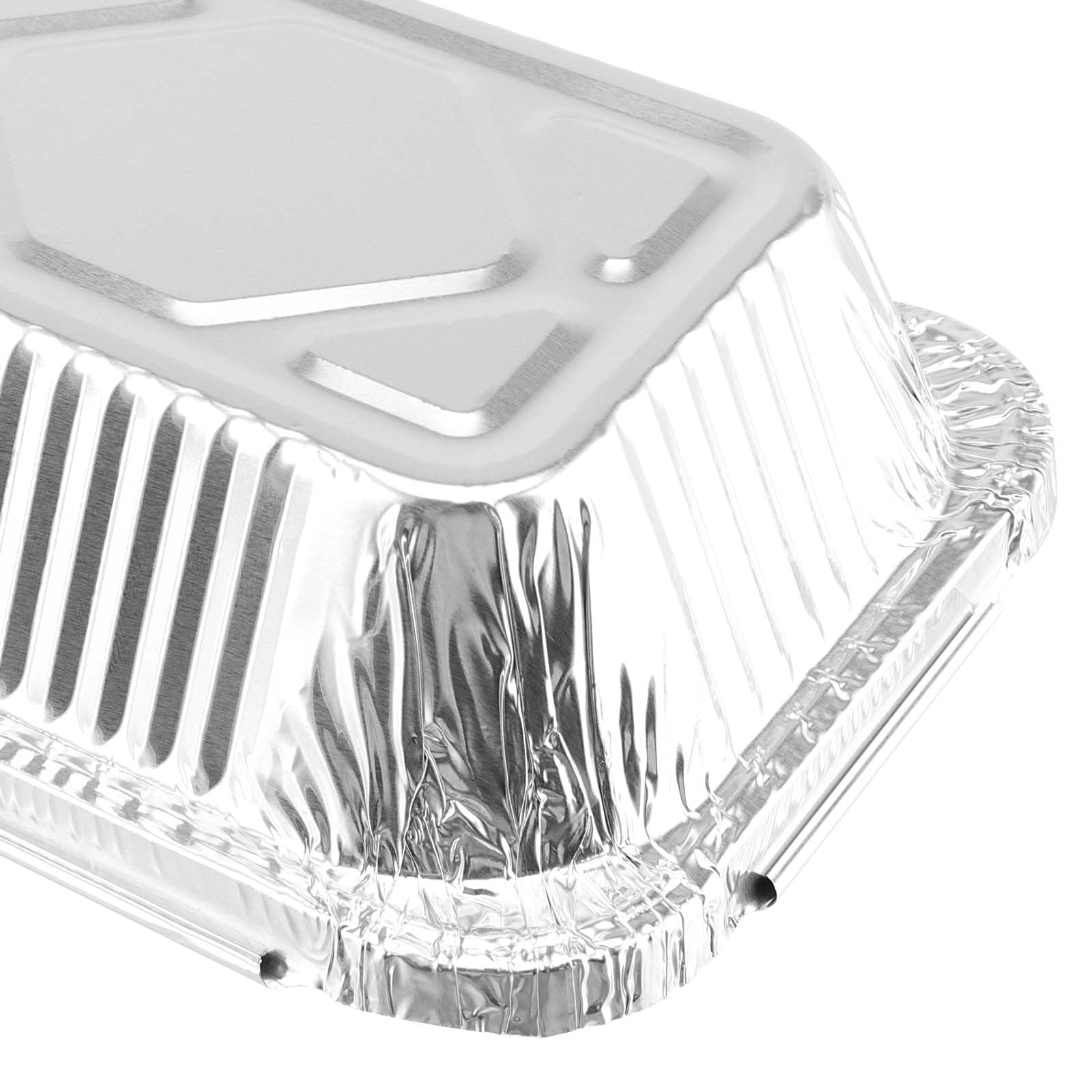 100 Vaschette in Alluminio, 13 x 10 x 4,2 cm, ciotole in alluminio quadrate con coperchio, per cuocere, arrostire, cucinare, 260 ml
