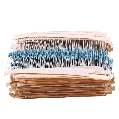 1280pcs 1/4W Resistores Kit 64 valores ohmios Resistencia de película metálica Surtido Componentes Set 1-10M