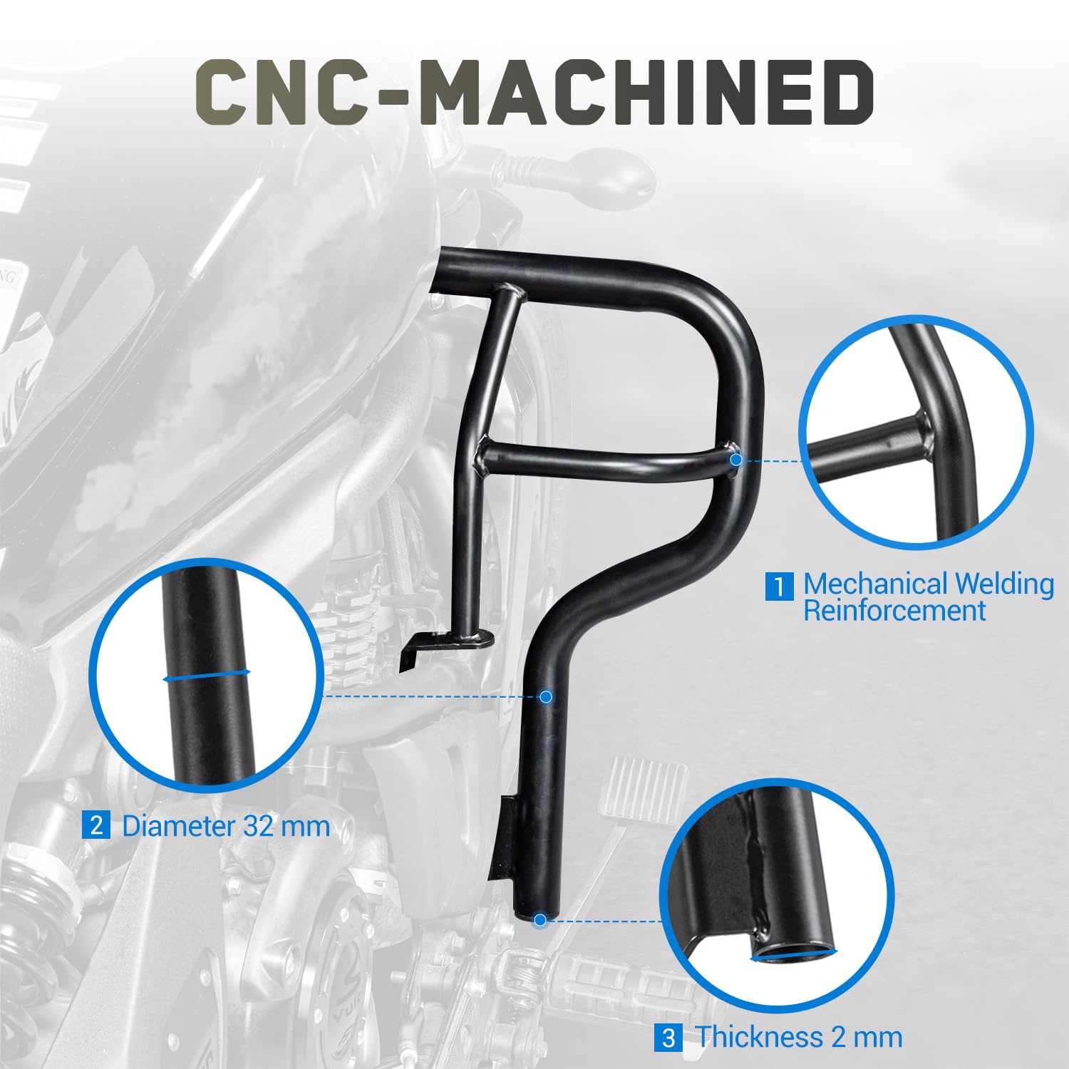 Defensa Barra Protectores Motos Vulcan S 650 2015 2016 2017 2018 2019 2020 2021 2022 2023 2024 2025 2026 VN650 EN650 Choque Protección para Motocicleta contra Caídas en Carreteras