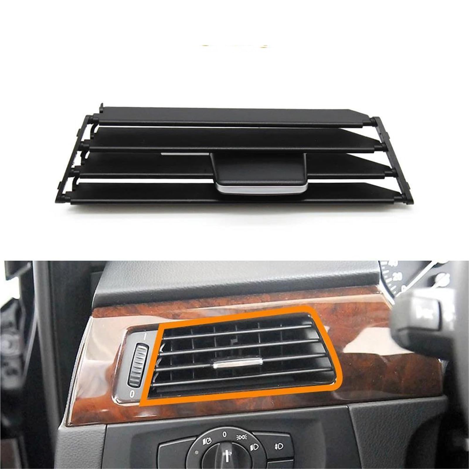 Piwine Left Car Interior Air Vent Dashboard Front Air Conditioning Ac Vent Grill Outlet Repair Kit For 3 Series E90 E91 E92 E93 2005-2012(Left)