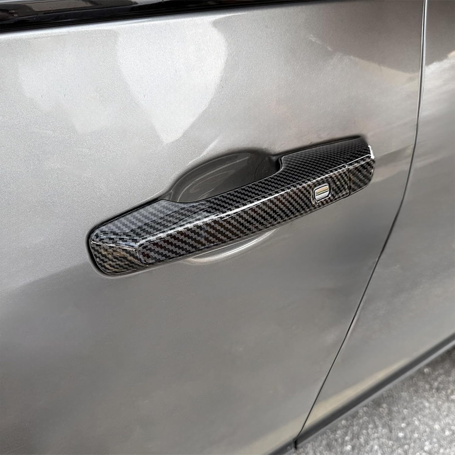 Car Exterior Door Handle Cover, 1 Set Outside Door Handle Cover, Compatible with Chevy Equinox 2025-2026 Accessories (Carbon Fiber Pattern)