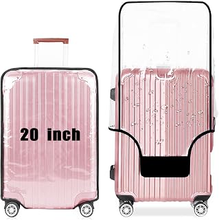 20 Inch Clear PVC Luggage Cover, Lightweight Waterproof, Dustproof, Anti-Scratch Suitcase Cover, Luggage Covers for Suitcase TSA Approved, Fits 20" Wheeled Luggage