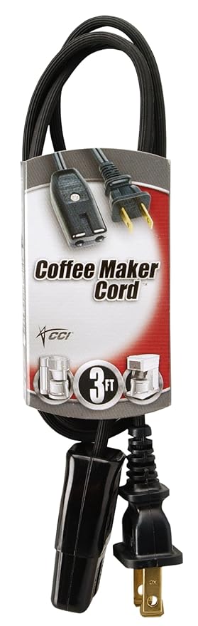 Coleman Cable 9303 HPN Mini Appliance Cord, Black, 3-Feet