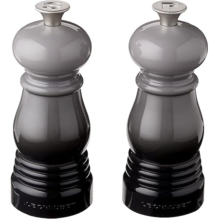 Le Creuset Petite Salt and Pepper Mill Set, 5" x 2" each, Oyster