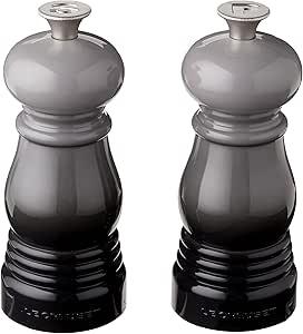 Le Creuset Petite Salt and Pepper Mill Set, 5" x 2" each, Oyster
