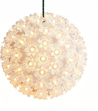 Warm White Starlight Sphere Lights 7.5 Inches, UL Certified and Commercial Grade LED Hanging Sphere Light, for Indoor and Outdoor Christmas, Patio, Garden.