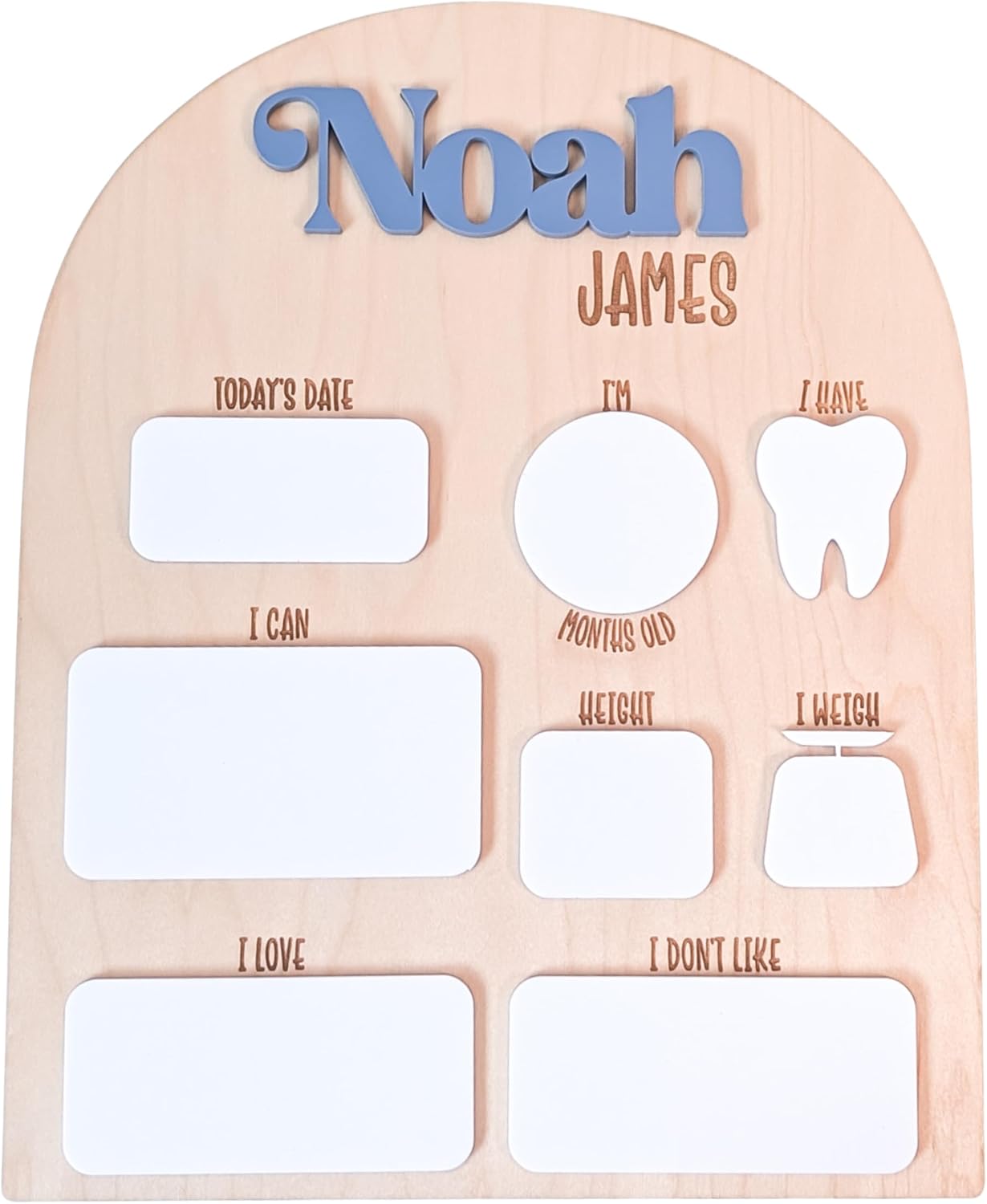 Baby Milestone Signs Personalized, Baby Boy Wooden Monthly Milestone Board, Baby Growth Chalk Board Photo Prop