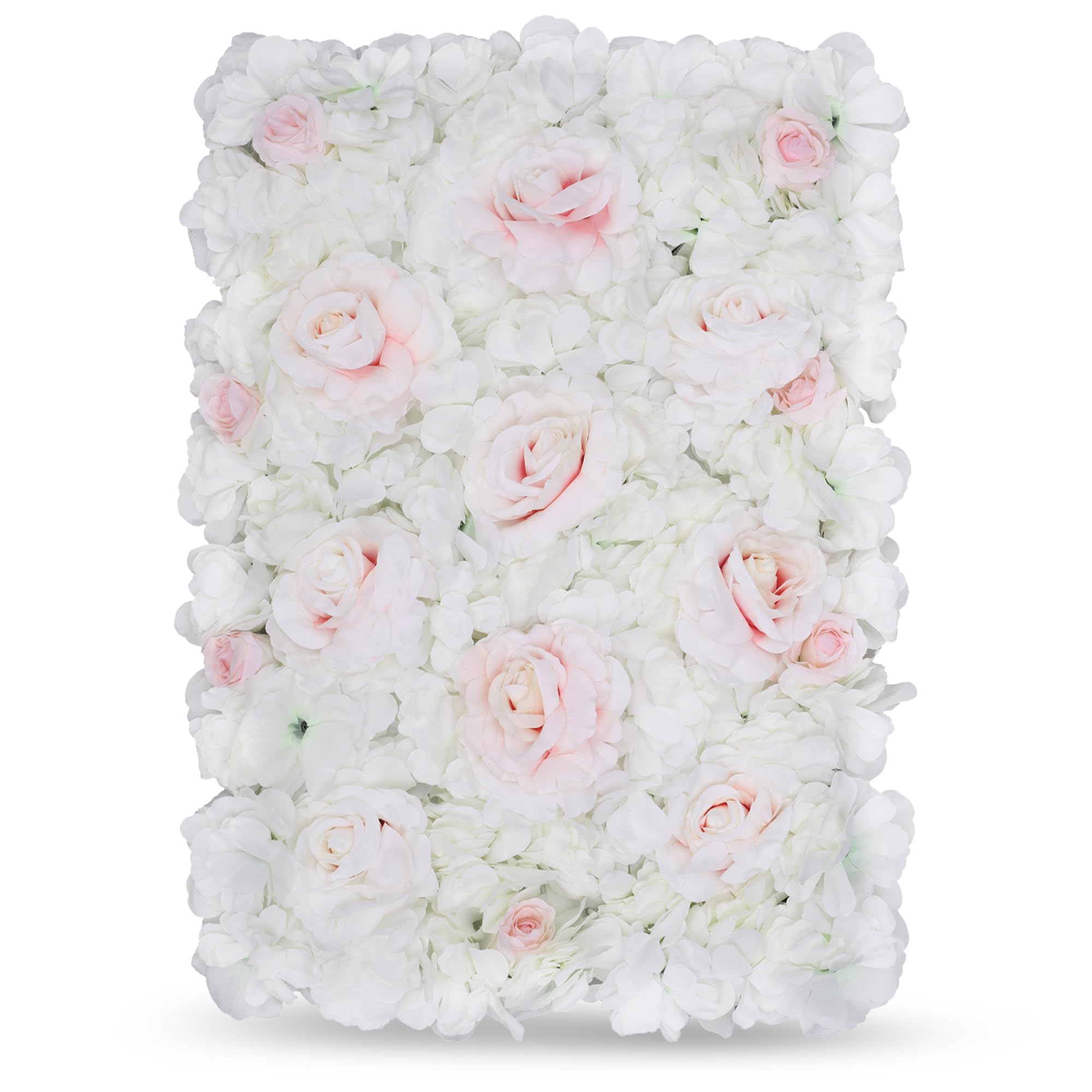 WedDecor Artificial Silk Flower Panel, White with Pink, 12pcs — image 1