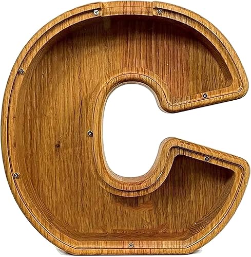 Alcancía personalizada, alcancía de madera personalizada para niños, monedero para niñas y niños, decoración de letras del alfabeto inglés de