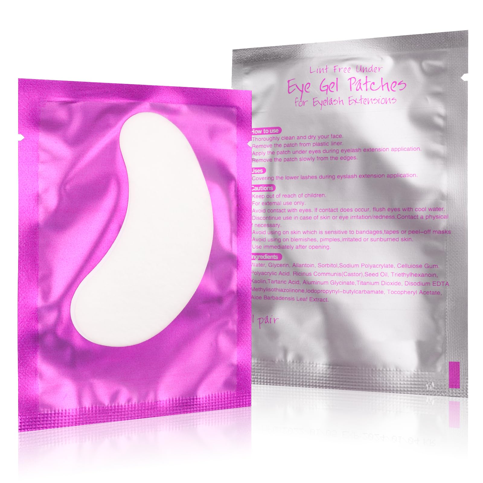 50 Paar Augenpads für Wimpernverlängerung Wimpernpads Fusselfrei Unter Augen Gel Pads Patch Hydrogel Augenklappe Einzelne Wimpern Pads Zubehör for Eyelash Extensions (lila)