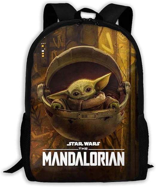 Mandalorian Baby Yoda Backpack School Bag Children Travel Bags Laptop