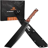 Mossy Oak 19" Heavy Duty Machete with Walnut Handle & Oxford Sheath - Sharp 5Cr15MoV Steel for Bushcraft, Hunting, Yard Work