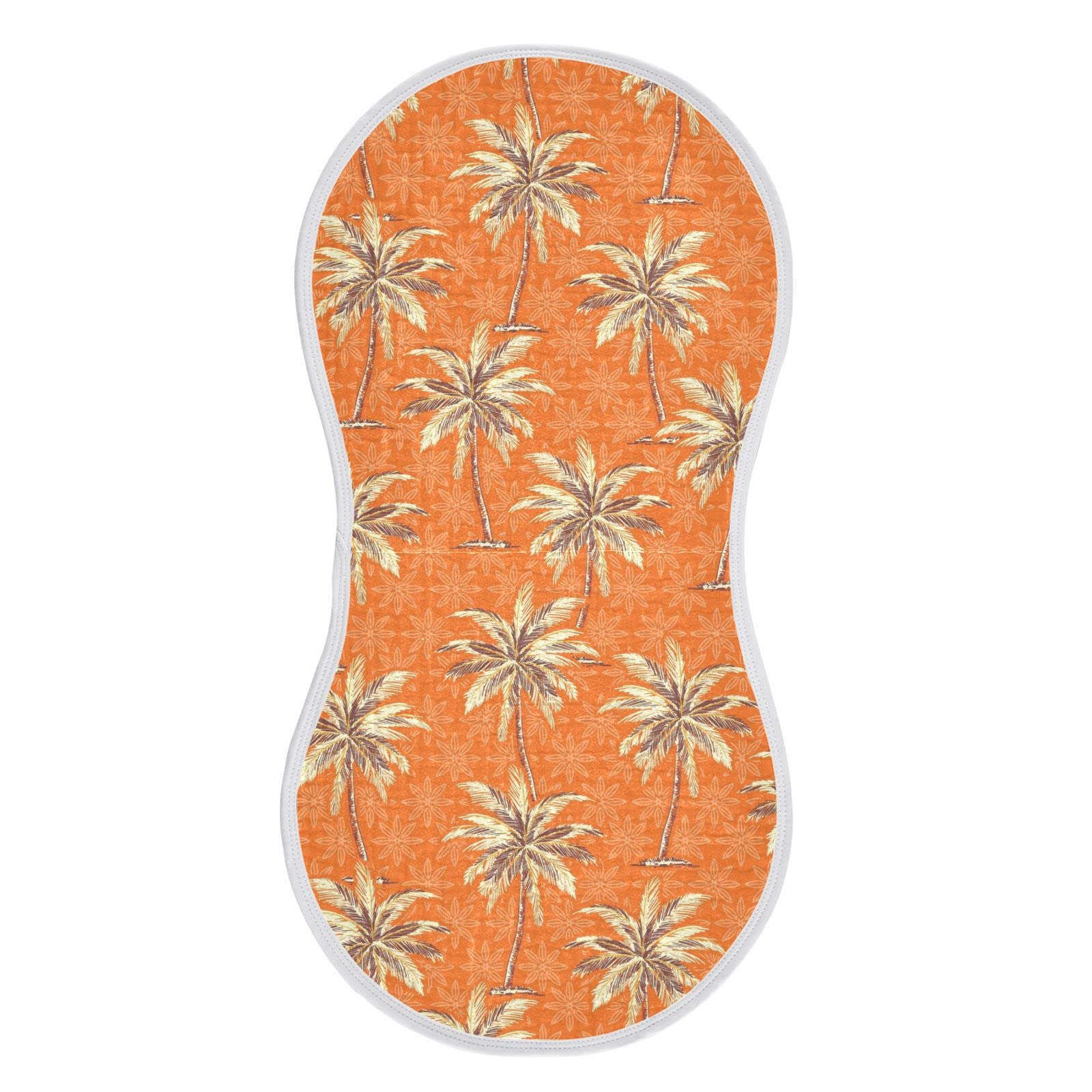 FLildon Orange Palm Tree Hawaiian Muslin Burp Cloth for Baby Washcloths Cotton Burping Rags 22 x 11 in Soft and Absorbent Newborn Face Towels 4 Pack
