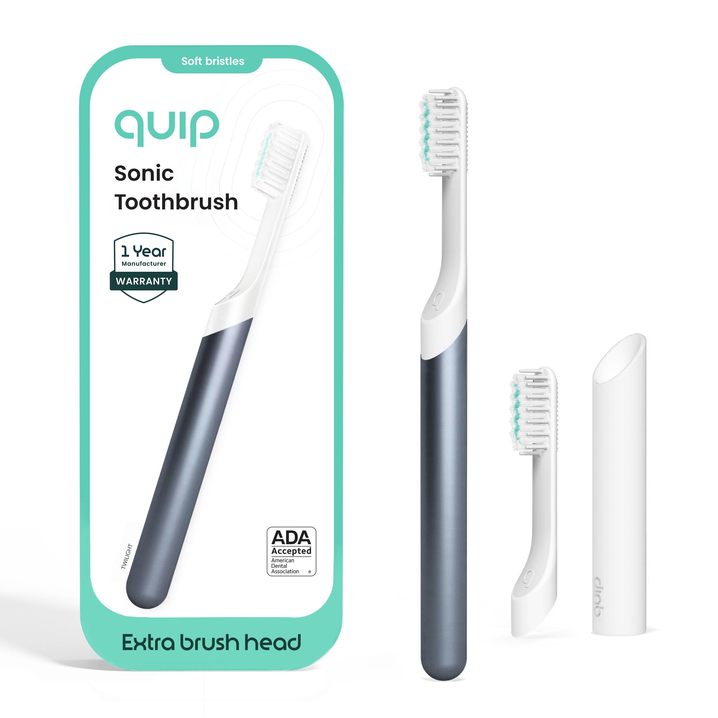 Quip Metal Sonic Electric Toothbrush Twilight Faded Blue