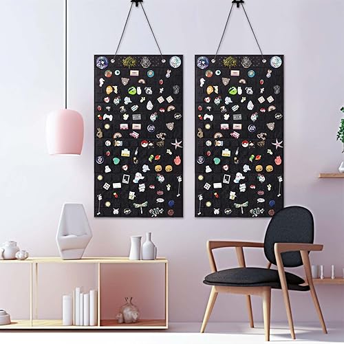 Vista 28 de 2 Pink Circle Wall Hanging Brooch Pin Organizer,Pin Collection Display Case,pin Board for Enamel pins,Holds Up to 76 Pins.(Not Include Any