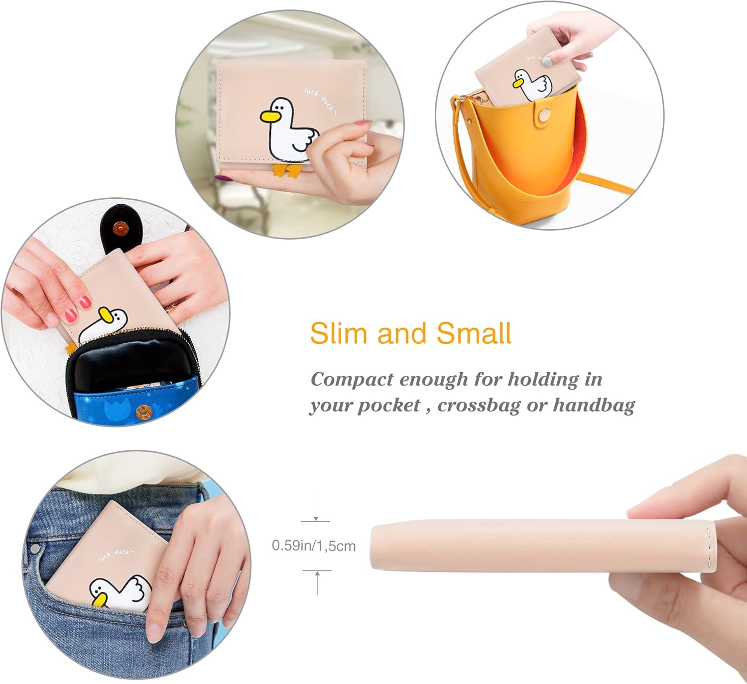 CONISY Cute Wallets for Women, Leather RFID Blocking Small Trifold Wallet with ID Window for Girls and Ladies Womens Wallet - Image 3