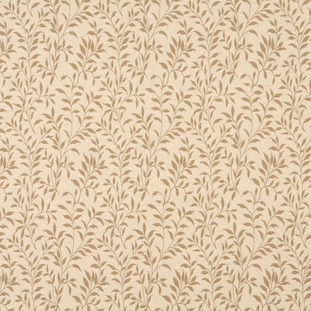 Beige and Tan Floral Matelasse Reversible Upholstery Fabric by The Yard- SKU: Brantley Cream