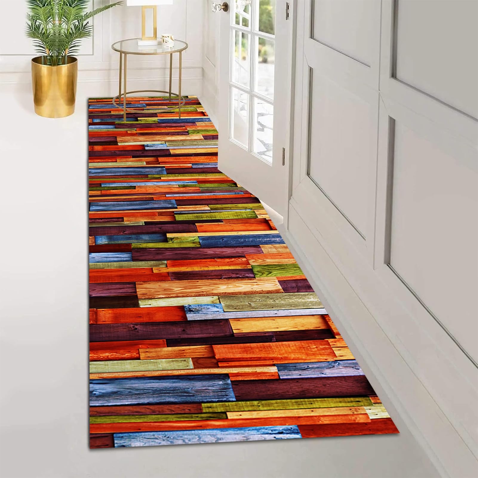 Tappeto Lungo Per Corridoio, Morbido E Lavabile, Dimensioni Personalizzabili (es. 100x600 Cm), Tessuto Poliestere/cotone, Antiscivolo, Design Vintage
