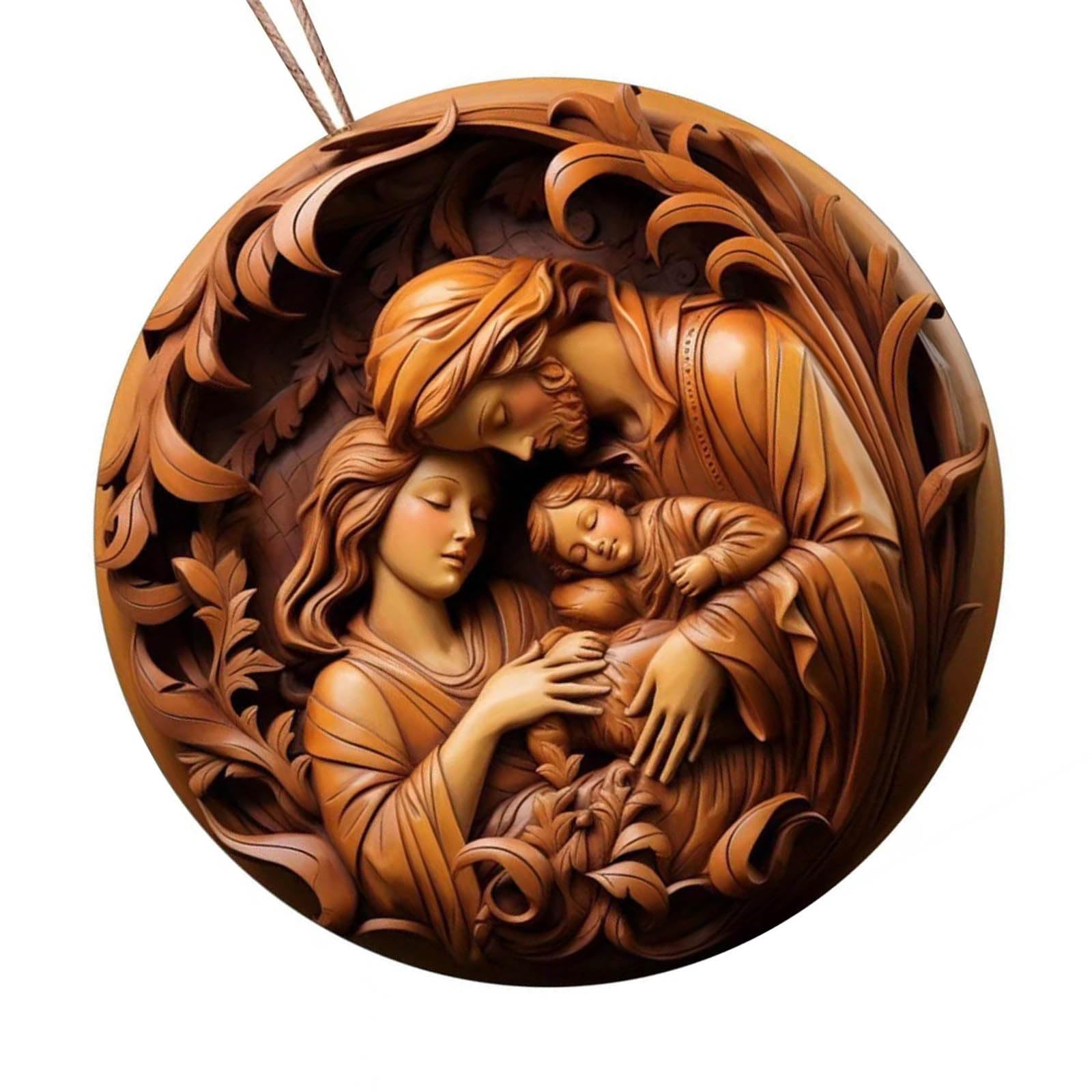 staol Sacred Nativity Scene Acrylic Hanging Charm Delicate Birth Decoration for Christmas Tree and Easters Decors