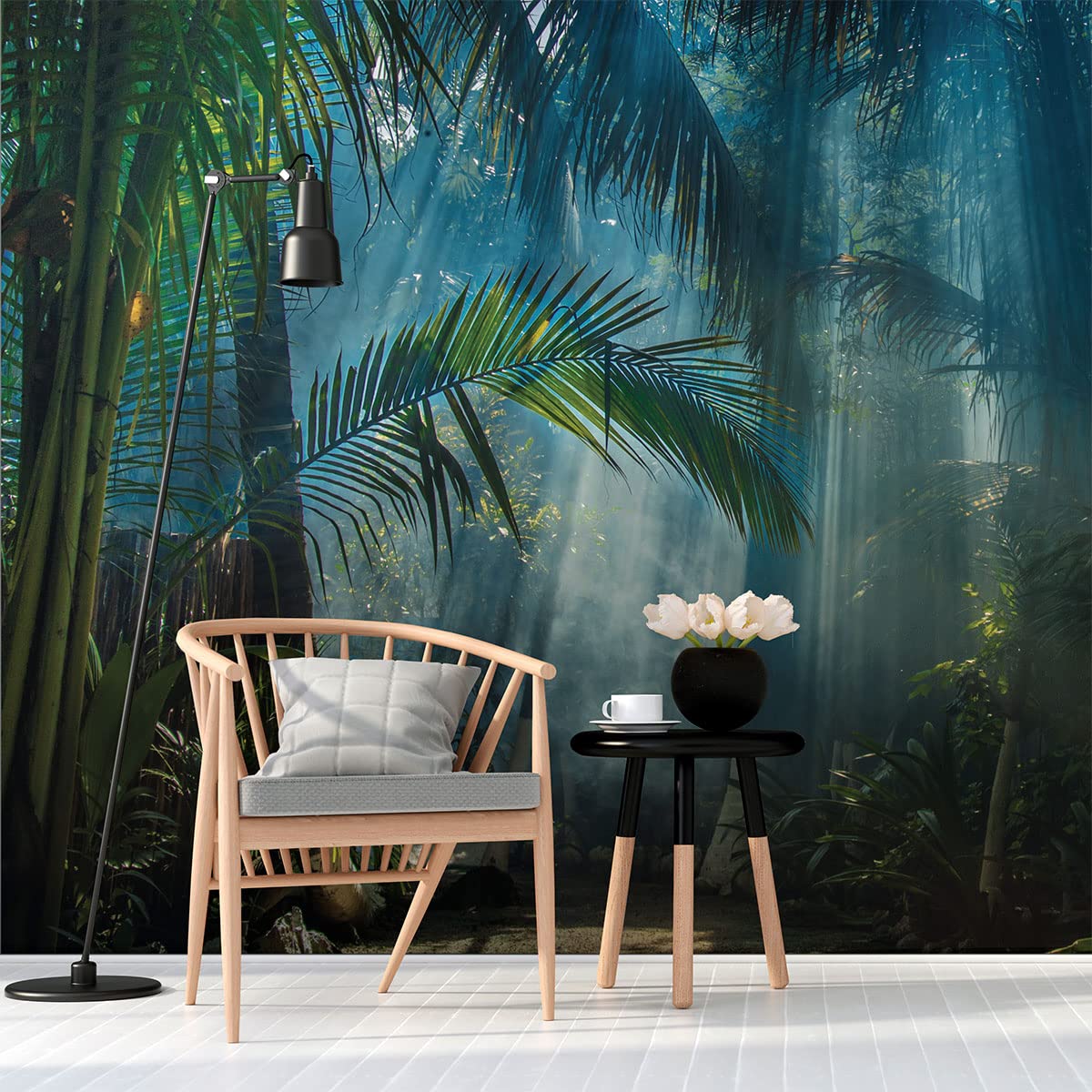 Papier peint panoramique jungle tropicale préencollé 250x240cm Ambiance Sticker