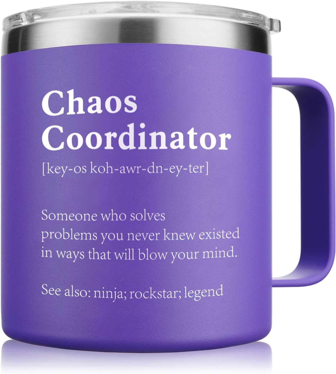 NOWWISH Christmas Thank You Gifts for Women - Chaos Coordinator Mug- Employee Appreciation Birthday Gifts for Women Coworkers Boss Teacher Nurse Friend -Purple 14oz