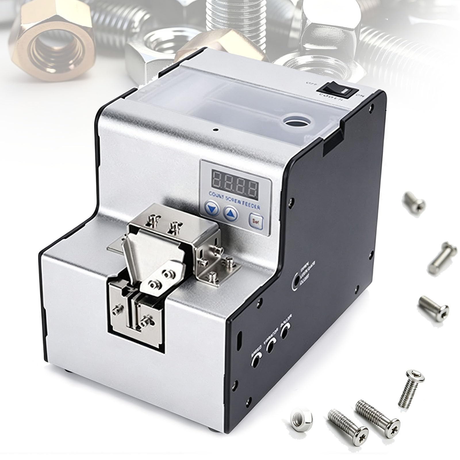 VILA SMO Automatic Screw Counter, Adjustable Track Screw Arranging Machine, With Led Display, 2 Grains/second, For 1.0-5.0mm Diameter Screws, For Screw Packaging Industry.
