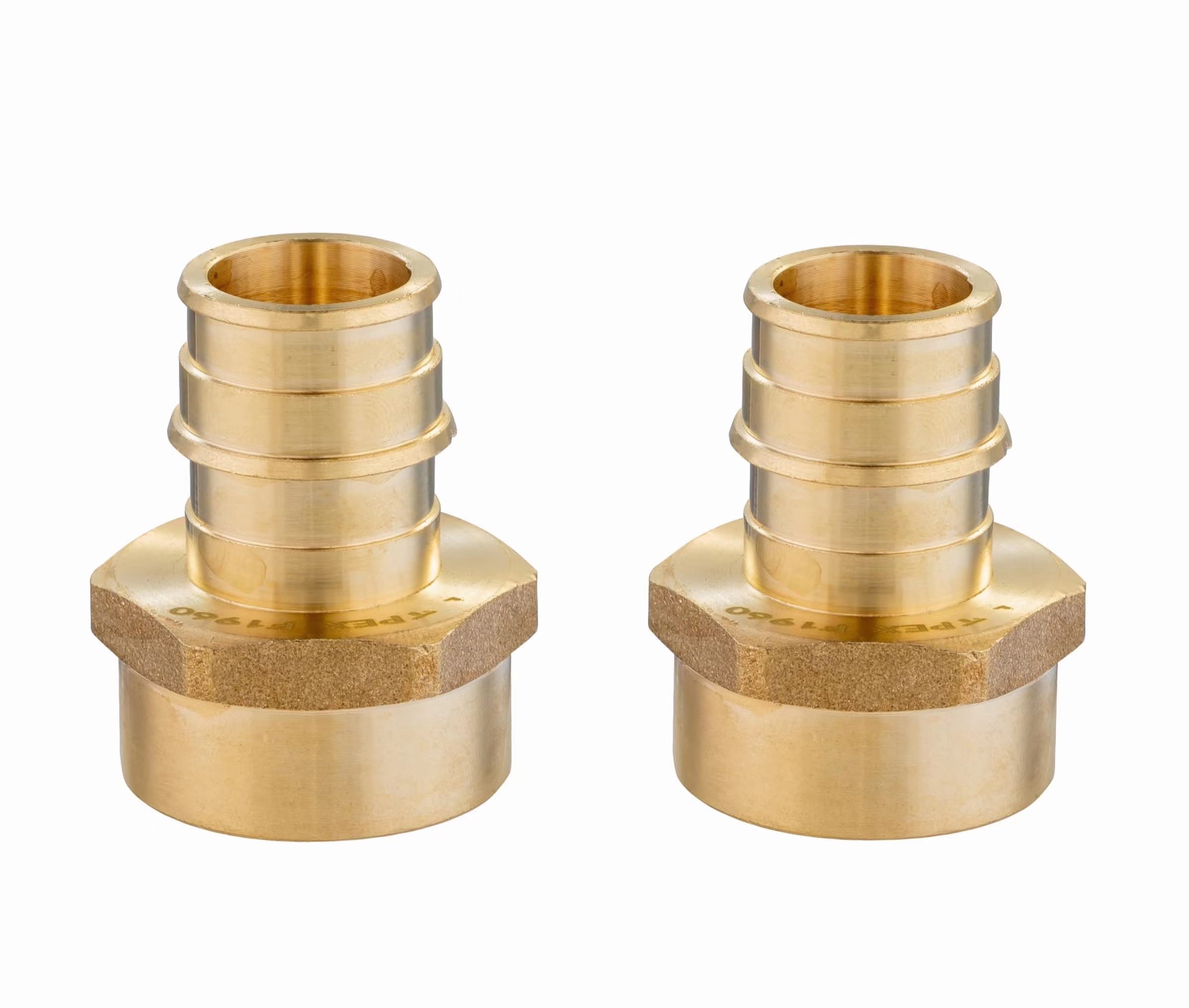 (Pack of 2) EFIELD Pex A Full Flow Expansion Brass Fittings 1 inch x 1 inch Female NPT Adapter F1960 For Pex A Tubing Pipe Only