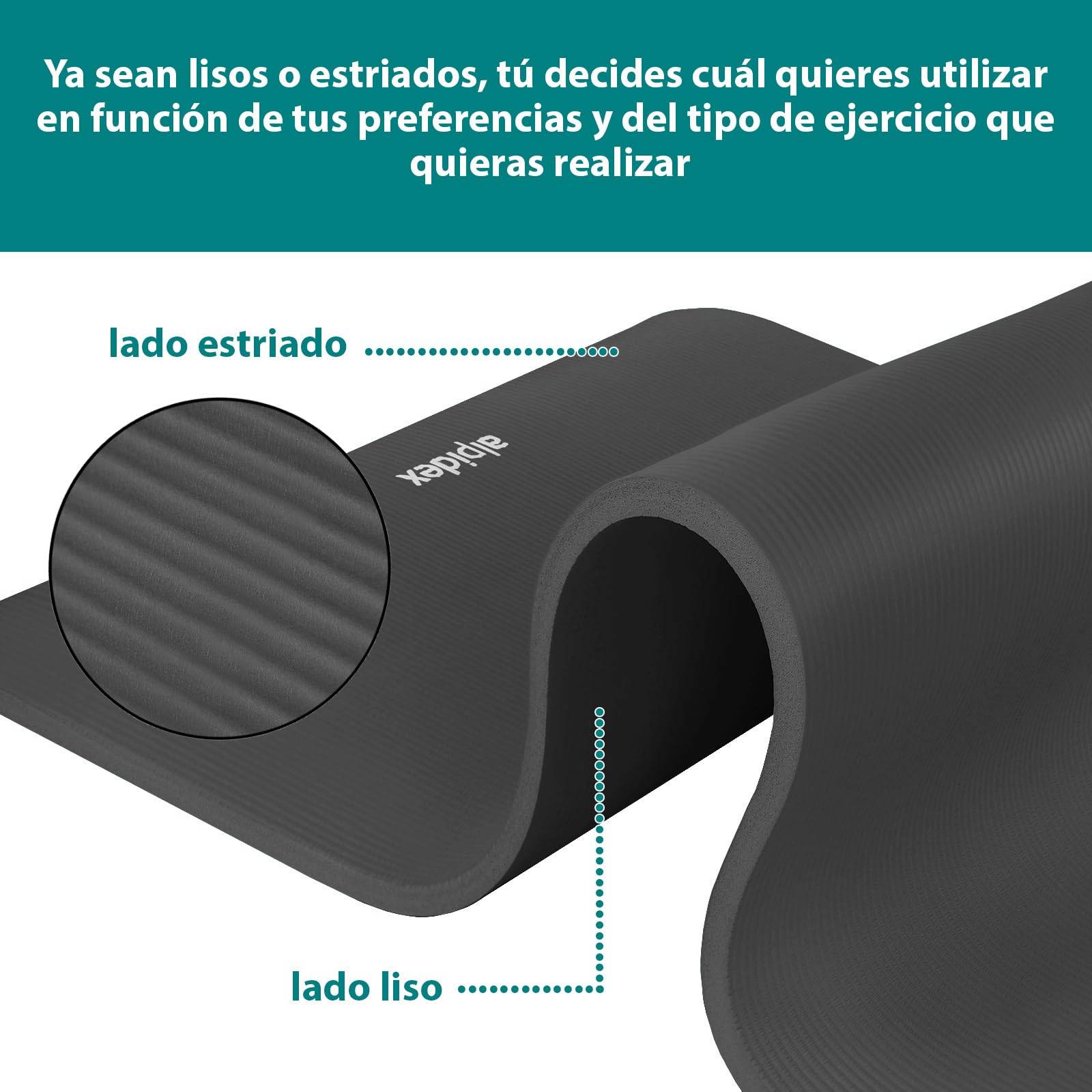 ALPIDEX Esterilla Yoga Gruesa 1,5 cm Colchoneta Antideslizante 3 Tamaños E-Book Tapete Gymnasia Pilates Sin Ftalatos Fitness Mat Alfombra Deporte Ejercicios